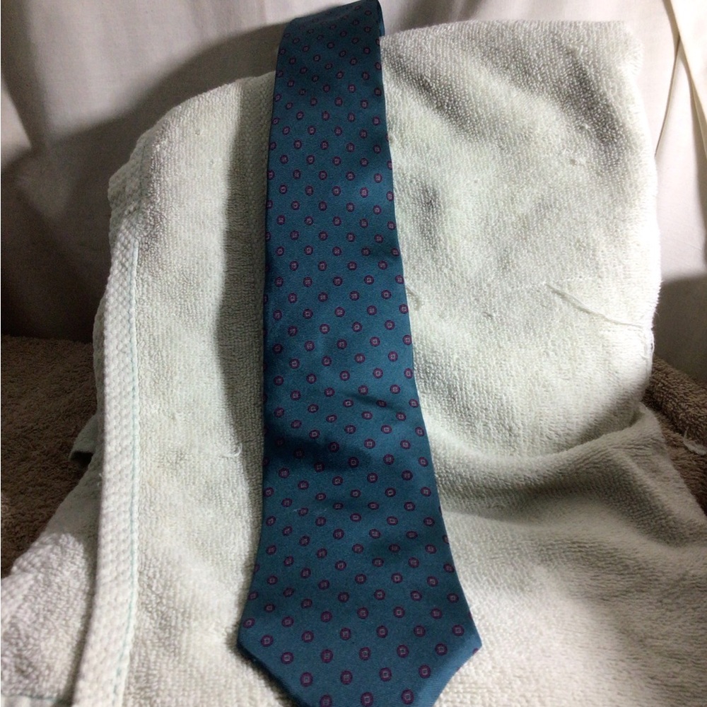 Teal Tie with Purple Dot Pattern - Men's Formal Accessory